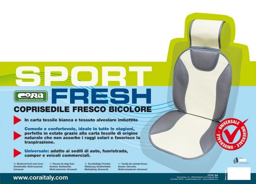 Cora Coprisedile anteriore universale Sport Fresh grigio polvere