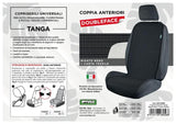 Cora Coprisedili anteriori universali Tanga Doubleface Rigato nero/carta tessile