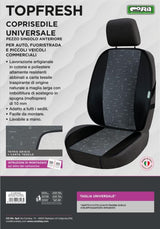 Cora Coprisedile auto anteriore universale Topfresh tetris grigio/carta tessile