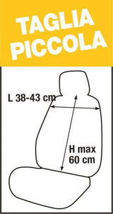 Cora Espresso Deluxe front seat covers, small size, quilted cotton fabric, air force blue