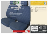 Cora Espresso Deluxe Vordersitzbezüge, kleine Größe, gesteppter Baumwollstoff, Air Force Blue
