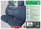 Cora Coprisedili anteriori Espresso Deluxe tg. media tessuto cotone trapuntato avio