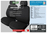 Cora Coprisedili anteriori Espresso Deluxe tg. grande tessuto cotone trapuntato nero