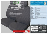 Cora Coprisedili anteriori Espresso Deluxe tg. grande tessuto cotone trapuntato antracite