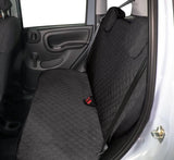 Cora Complete Series of Espresso Deluxe seat covers, medium size, rear, full-length, anthracite quilted cotton fabric