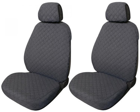 Cora Complete Series of Espresso Deluxe seat covers, large size, rear, full-length, quilted cotton fabric, anthracite