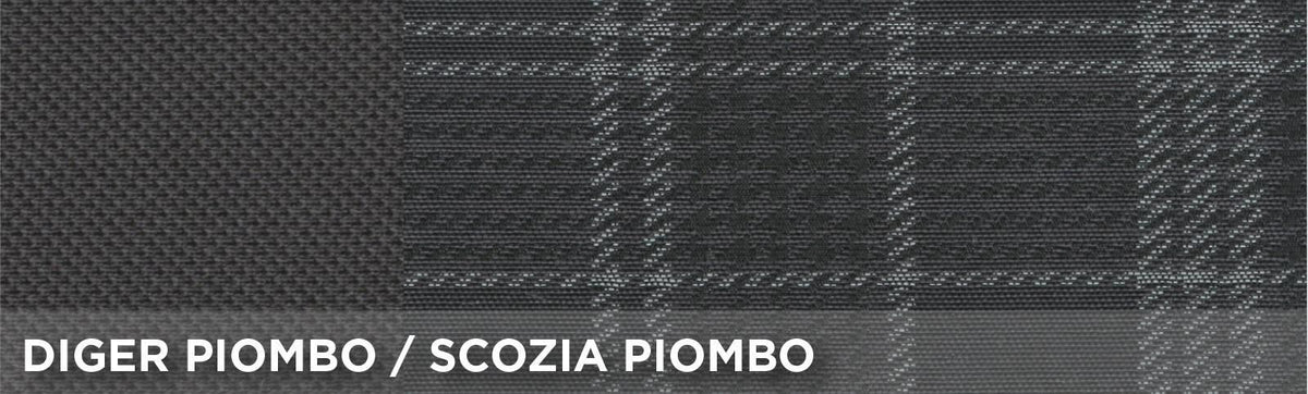 Fundas de asientos delanteros Cora Custom para Fiat Panda 12> Tejido de mezcla de algodón tartán gris/plomo