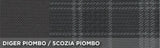Cora Complete set of custom seat covers for Fiat Panda 12> 5 rear seats, full-length, grey/lead tartan cotton blend fabric