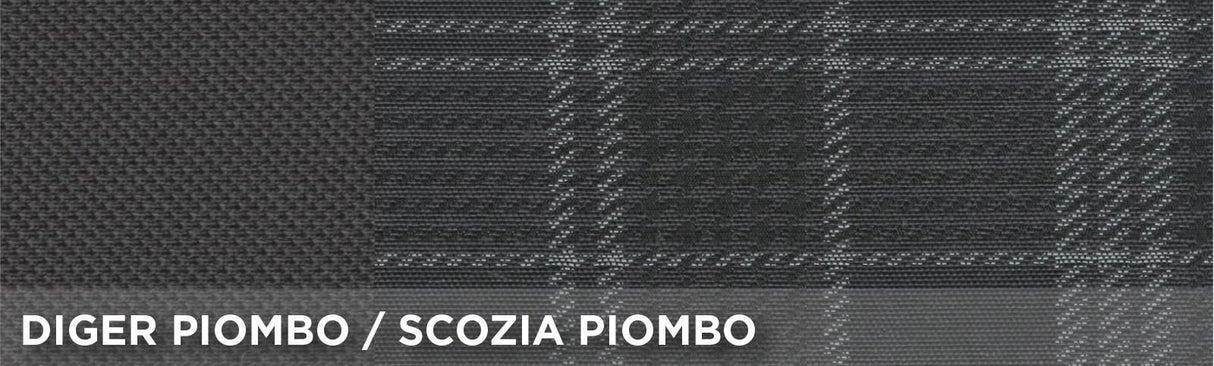 Cora Serie completa coprisedili personalizzati Fiat Panda 12> 5 posti post. intero tessuto misto cotone scozzese grigio/piombo