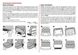 Cora Serie completa coprisedili personalizzati Fiat Panda 12> 5 posti post. intero tessuto misto cotone scozzese grigio/piombo