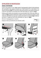 Cora Coprisedili anteriori personalizzati Fiat Panda 12> tessuto misto cotone quadri grigio/rosso