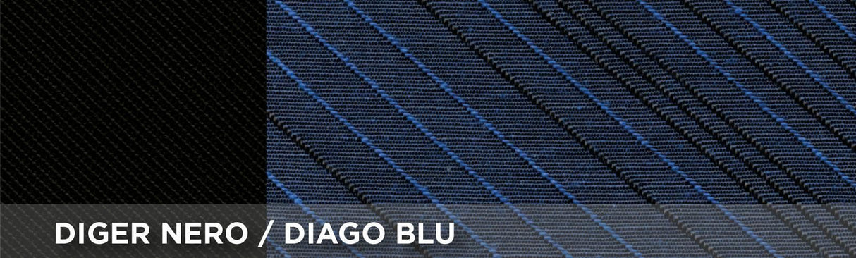 Cora Coprisedili anteriori personalizzati Smart Fortwo tessuto misto cotone blu/nero