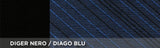 Fundas de asiento delanteras personalizadas Cora para Smart Fortwo, tela de mezcla de algodón azul y negro