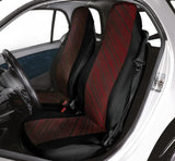 Fundas de asiento delanteras personalizadas Cora para Smart Fortwo, tela de mezcla de algodón rojo y negro