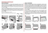 Komplettes Set maßgefertigter Sitzbezüge für Fiat Panda 12 > 5 Sitze Grau/Rot Cora