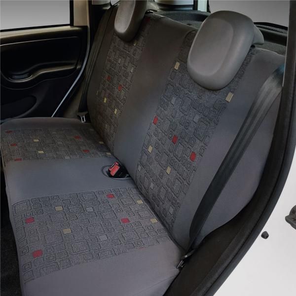 Juego completo de fundas de asiento personalizadas para Fiat Panda 12> 4 plazas, color gris Cora