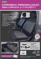 Cora Juego completo de fundas de asientos CITROEN C3 16> en tejido mil puntos antracita