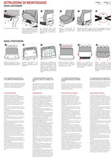 Cora Manufacturing Juego completo de fundas de asiento personalizadas para Fiat Pandina 24> 5 asientos traseros, largo completo, tela de mezcla de algodón negro/crema