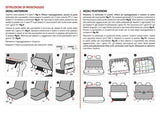Cora Juego completo de fundas de asientos personalizadas para Fiat Panda 03> 4 plazas traseras, tejido de algodón acolchado completo, azul aviación