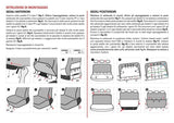 Cora Juego completo de fundas de asientos personalizadas para Fiat Panda 03> 5 plazas traseras, tejido de algodón acolchado completo, color antracita