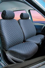 Cora Complete set of custom seat covers for Fiat Panda 03> 5 rear seats, full quilted cotton fabric, aviation blue