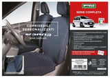 Cora Serie completa coprisedili personalizzati Fiat Panda 03> 5 posti post. intero tessuto cotone trapuntato avio