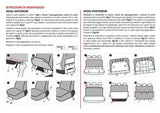 Cora Serie completa coprisedili personalizzati Fiat Panda 03> 5 posti post. intero tessuto cotone trapuntato avio
