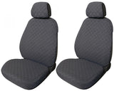 Cora Espresso front seat covers, special size, anthracite quilted cotton fabric