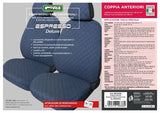 Cora Espresso front seat covers, special size, quilted cotton fabric, aviation blue