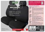 Cora Espresso front seat covers, special size, black quilted cotton fabric