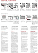 Cora Manufacturing Serie completa coprisedili personalizzati Fiat 500 07> post. diviso tess. misto cotone scozzese grigio/panna