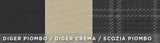 Coprisedili anteriori personalizzati Fiat 500 07> tessuto misto cotone scozzese grigio/panna