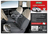 Coprisedili anteriori personalizzati Fiat 500 07> tessuto misto cotone scozzese grigio/panna