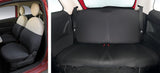 Cora Complete set of custom seat covers for Fiat 500 07&gt; rear, full-length, grey/cream cotton blend fabric