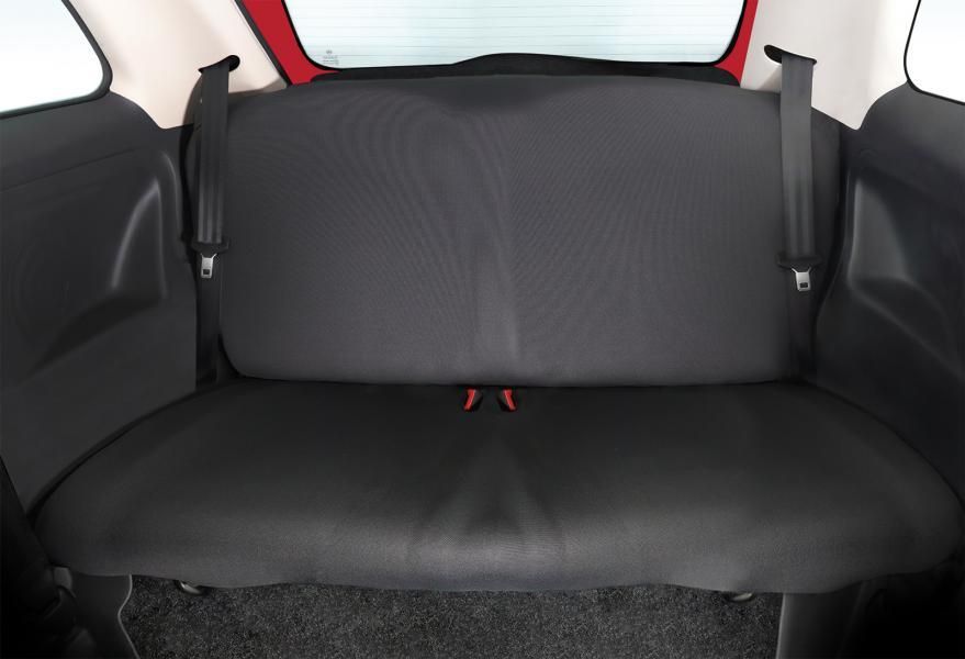 Cora Juego completo de fundas de asiento personalizadas para Fiat 500 07> trasero, largo completo, tejido mezcla de algodón gris/crema