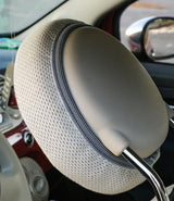 Cora Juego completo de fundas de asiento personalizadas para Fiat 500 07> trasero, largo completo, tejido mezcla de algodón gris/crema