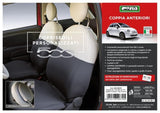 Cora Custom front seat covers Fiat 500 07&gt; grey/cream cotton blend fabric