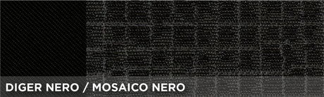 Cora Custom Front Seat Covers Fiat 500X-500L Black Mosaic Cotton Blend Fabric