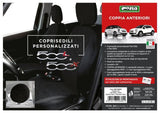 Fundas de asiento delantero personalizadas Cora para Fiat 500X-500L, tela de mezcla de algodón con mosaico negro
