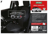 Cora Serie completa coprisedili personalizzati Fiat 500L tessuto misto cotone mosaico nero