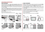 Cora Serie completa coprisedili personalizzati Fiat 500L tessuto misto cotone mosaico nero