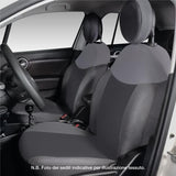 Cora Juego completo de fundas de asientos personalizadas para Fiat 500L en tejido antracita/gris plomo