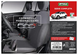 Cora Juego completo de fundas de asientos personalizadas para Fiat 500X en tejido antracita/gris plomo