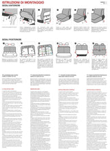 Cora Manufacturing Juego completo de fundas de asiento personalizadas para Fiat 500 07> con división trasera, tejido de algodón mixto, gris/crema