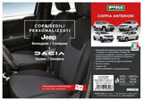 Fundas de asientos delanteros Cora Custom JEEP Renegade 14>/Compass 17>, DACIA D