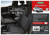 Cora Juego completo de fundas de asientos personalizadas para DACIA Duster 10> tela de rayas negras