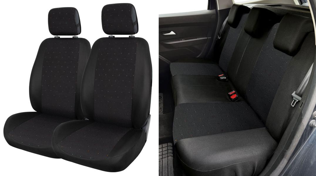 Cora Manufacturing Serie completa coprisedili Fast&Smart tg. speciale tess. misto cotone nero/black&color