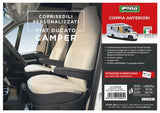 Maßgefertigte Vordersitzbezüge für Fiat Ducato Camper ab Baujahr 2006, Creme/Bleiweiß