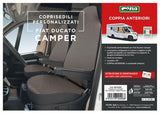Fundas de asiento delantero personalizadas Cora para Fiat Ducato X250 Camper, tela de mezcla de algodón