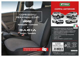 Fundas de asientos delanteros Cora Custom JEEP Renegade 14>/Compass 17>, DACIA D